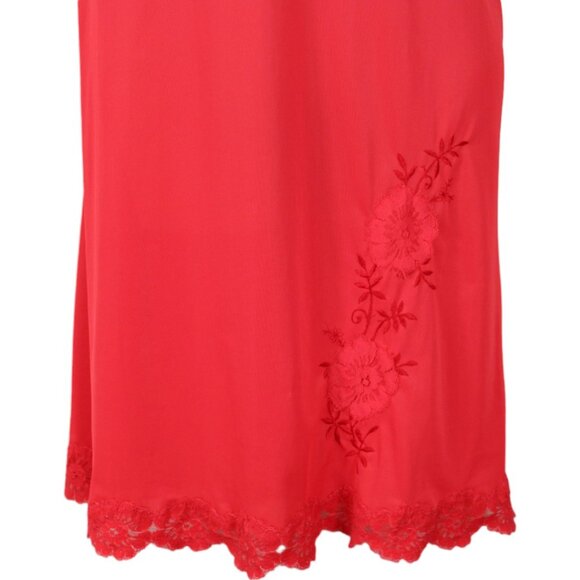 Vintage Red Vanity Fair Dress Slip Midi Length Size 34 Adjustable Straps SP75 - Picture 3 of 10